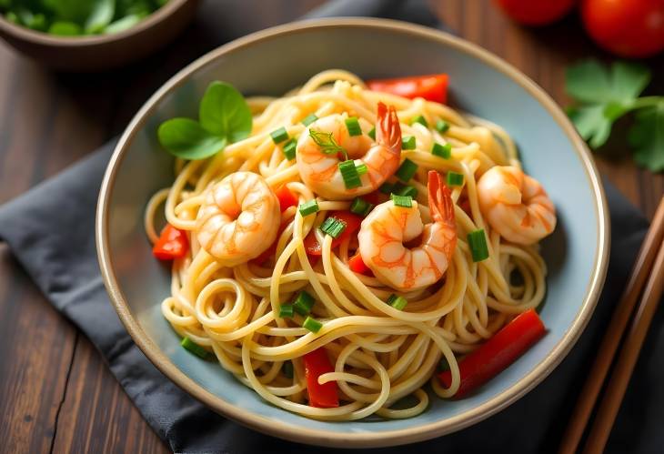 Shrimp and Vegetable StirFried Rice Noodles